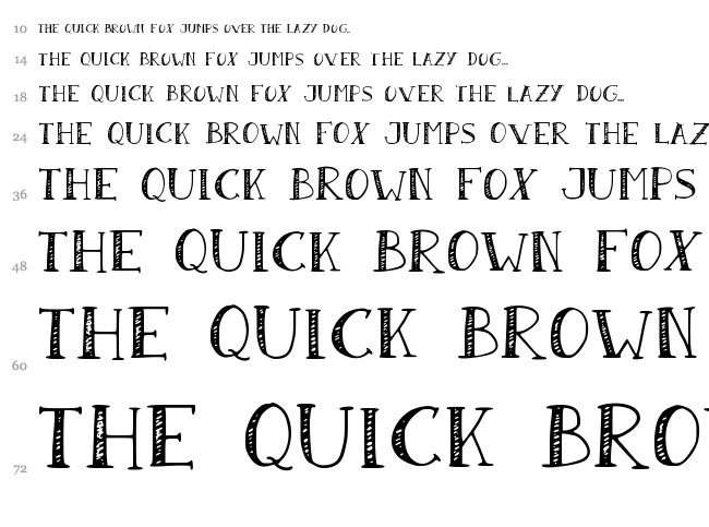 Sandwich Paper font waterfall